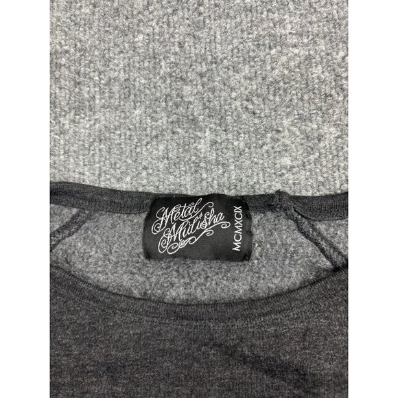 Metal Mulisha Sweatshirt Women's Small Gray Graphic Pullover Round Neck - Picture 2 of 6
